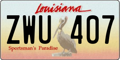LA license plate ZWU407