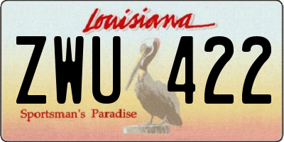 LA license plate ZWU422