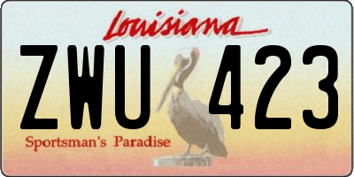 LA license plate ZWU423