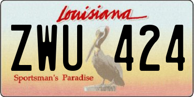 LA license plate ZWU424