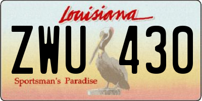 LA license plate ZWU430