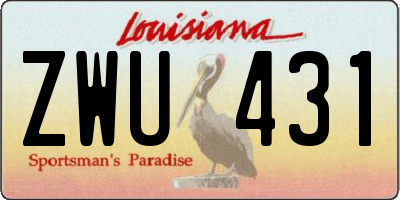 LA license plate ZWU431