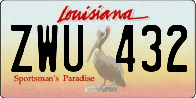 LA license plate ZWU432
