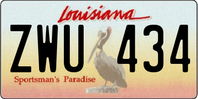 LA license plate ZWU434