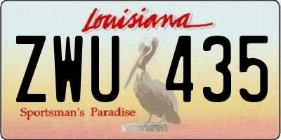 LA license plate ZWU435