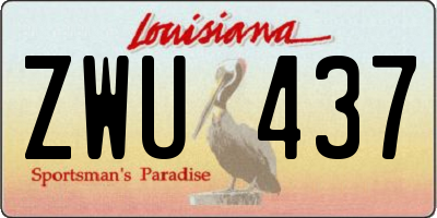 LA license plate ZWU437