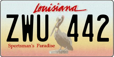 LA license plate ZWU442