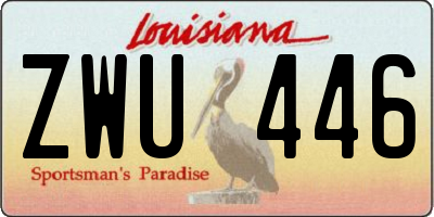 LA license plate ZWU446