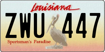 LA license plate ZWU447