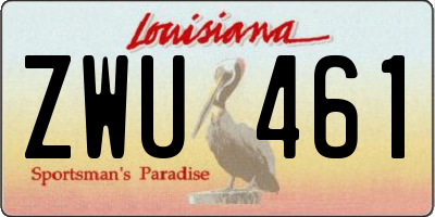 LA license plate ZWU461