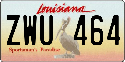 LA license plate ZWU464