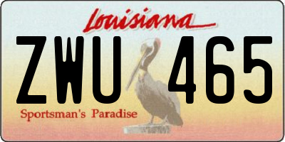 LA license plate ZWU465