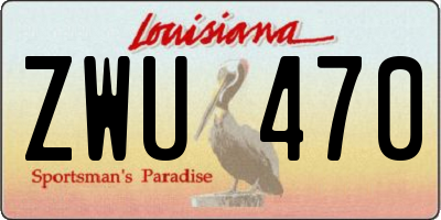 LA license plate ZWU470