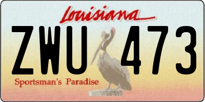 LA license plate ZWU473