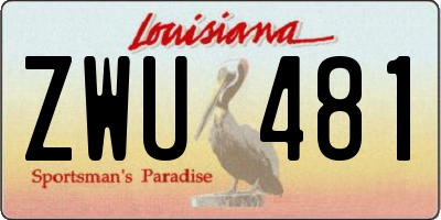 LA license plate ZWU481