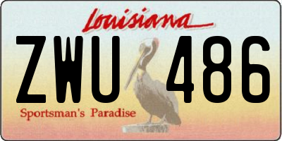 LA license plate ZWU486