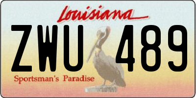LA license plate ZWU489