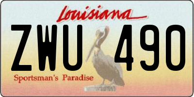 LA license plate ZWU490