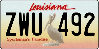 LA license plate ZWU492