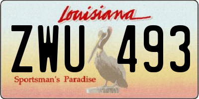 LA license plate ZWU493
