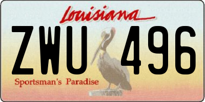 LA license plate ZWU496