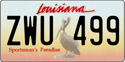 LA license plate ZWU499