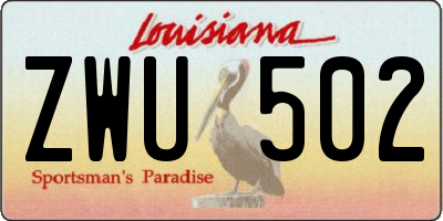 LA license plate ZWU502