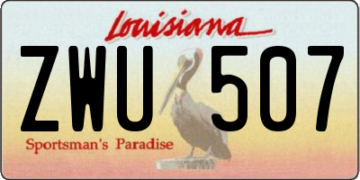 LA license plate ZWU507
