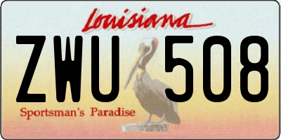 LA license plate ZWU508