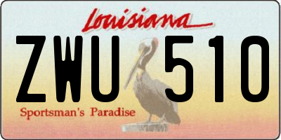 LA license plate ZWU510