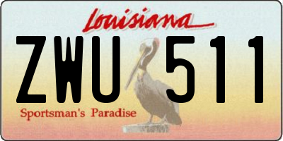 LA license plate ZWU511