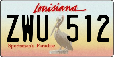 LA license plate ZWU512