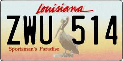 LA license plate ZWU514