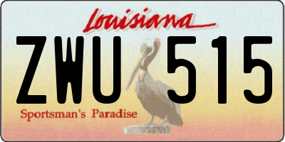 LA license plate ZWU515