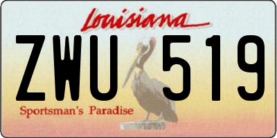 LA license plate ZWU519