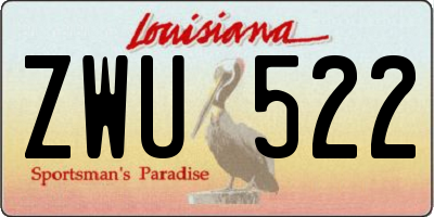 LA license plate ZWU522