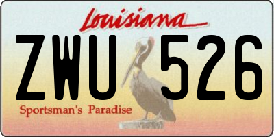 LA license plate ZWU526