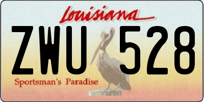 LA license plate ZWU528