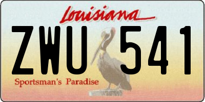 LA license plate ZWU541