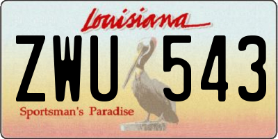 LA license plate ZWU543