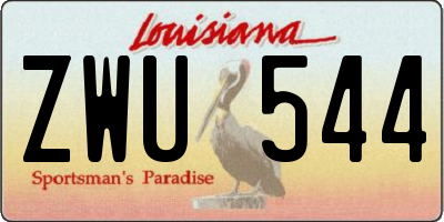 LA license plate ZWU544