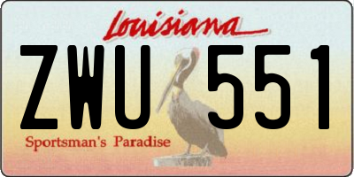 LA license plate ZWU551