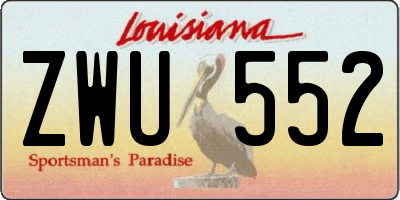 LA license plate ZWU552
