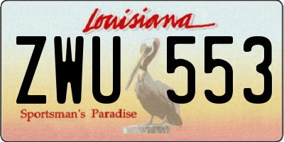 LA license plate ZWU553