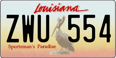 LA license plate ZWU554