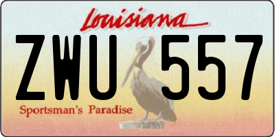 LA license plate ZWU557