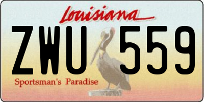 LA license plate ZWU559