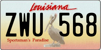 LA license plate ZWU568