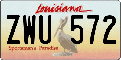 LA license plate ZWU572