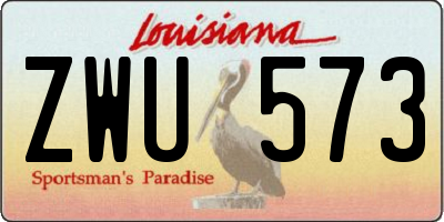 LA license plate ZWU573